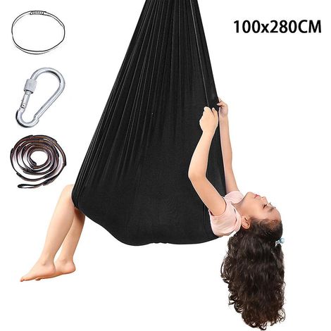 Hamac suspendu élastique pour enfants, idéal pour le yoga, la thérapie sensorielle et les câlins. Fauteuil suspendu d'intérieur pour personnes autistes. (1/5)