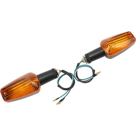 2x Ultrahelle, wasserdichte Motorradblinker für CB400, CBR929RR, CBR954RR, CBR600F4i, Schwarz/Gelb, Signalleuchten (1/5)