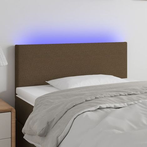 Tête de lit à LED - Design industriel - Pour Lit adulte - Marron Foncé 100x5x78/88 cm Tissu Chic-234916 (1/5)
