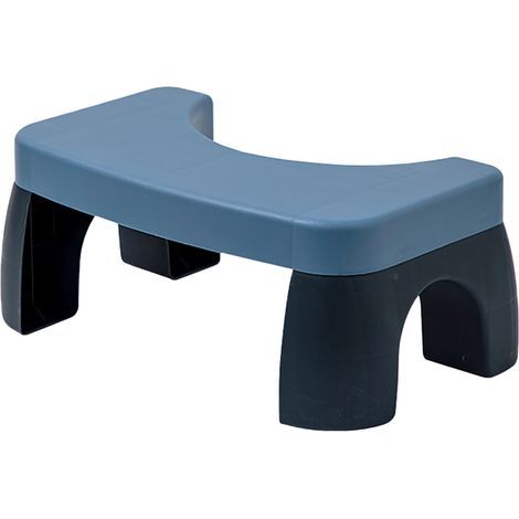 Tabouret de toilette antidérapant et correcteur de posture en polypropylène (PP), bleu, idéal pour le bureau. (1/5)