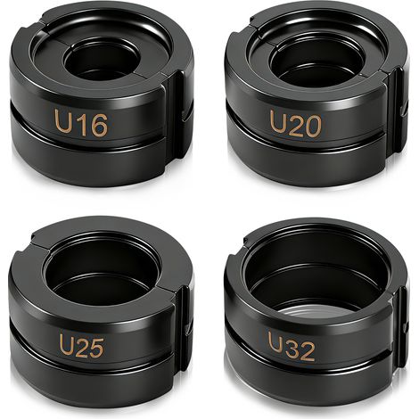 Mâchoires de Sertissage Profil U noire 16/20/25/32 mm – pour PEX, PE, PVC et tuyaux multicouches – brunissage thermique – acier chromé HRC 48-55 – compatible pinces à sertir manuelles et électriques (1/5)