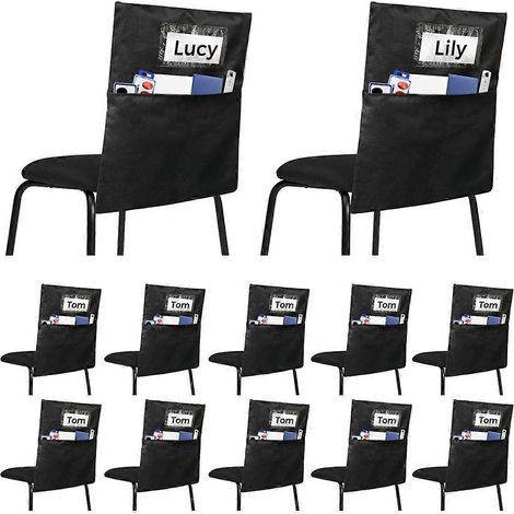 Lot de 12 pochettes de chaise compatibles avec les salles de classe - Sacs de rangement pour chaises adaptés aux élèves de la maternelle à la 2e année, poches de rangement en tissu (1/5)