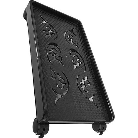 Support pour Tour D’Unité Centrale Mobile en PP 46X245X8 CM Noir avec roulettes Pivotantes Rehausseur Stable pour Ordinateur de Bureau pour Moquette et Espace de Travail (1/5)