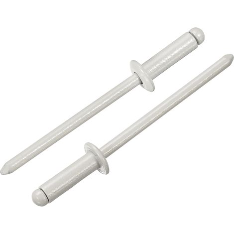 100 Pièces 3.2 x 10 mm Rivets Aluminium À Tête Bombée À Fente Longue Pour Métal Meubles, Automobile, Mandrin Acier, Gris (1/5)