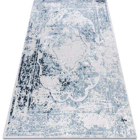 Alfombra UNION 4080 Rayas azul / crema Franjas Bereber Marroquí Shaggy blue 140x190 cm (1/5)