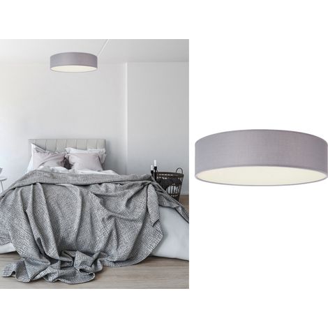 LED Deckenleuchte Stoff Grau / Abdeckung satiniert, Ø 40cm (1/4)