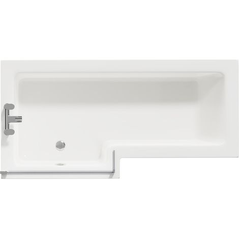 Wholesale Domestic Loire 1700mm Left Hand L Shaped Shower Bath with Bath Screen and Gloss White Front and End Bath Panel (1/5)
