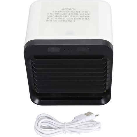Portable fan with air conditioning, 200 ml capacity, 5000 mAh battery, quiet operation, and USB rechargeable. (1/5)