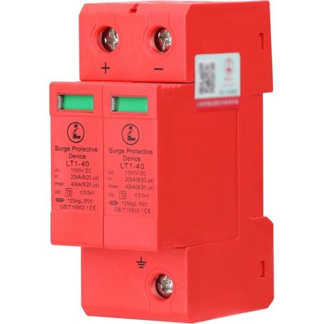 1 Parafoudre 2P, 40KA, DC1000V, Protection Surtension, Système Photovoltaïque (1/5)