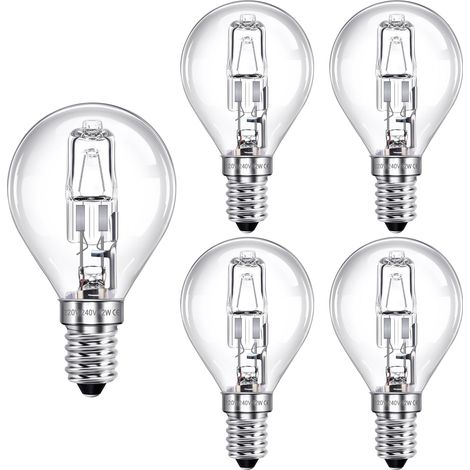 Ampoule E14 G45 Blanc Chaud 2700K 230V 4,2W - Globe Clair 45mm, Lot de 5 pour Lustre, Plafonnier, Lampadaire