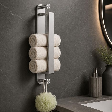 45CM Porte-Serviettes Mural Salle de Bain Auto-adhésif (1/5)