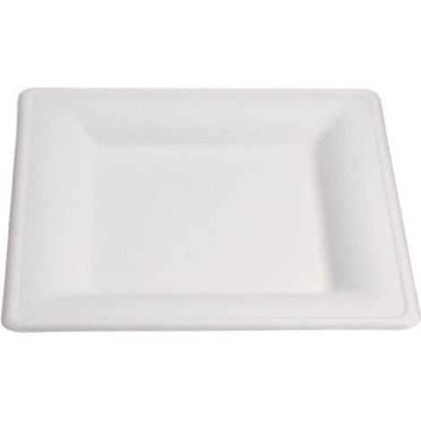 Assiette jetable Élégance 20x20 cm en cellulose - 500 pièces - Ecobioshopping (1/2)