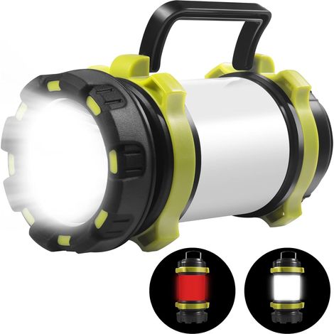 Camping Torch LED Rechargeable Camping Lantern, Camping Light with 6 Lighting Modes, 3700mAh Flashlight, IPX4 Waterproof Camping Accessories, Camping Lights for Tents (1/5)