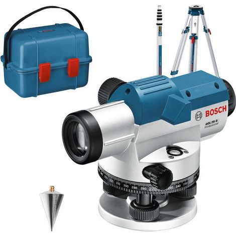 Bosch Optisches Nivelliergerät GOL 20 G mit Baustativ BT160 Messstab GR 500 - 0601068403