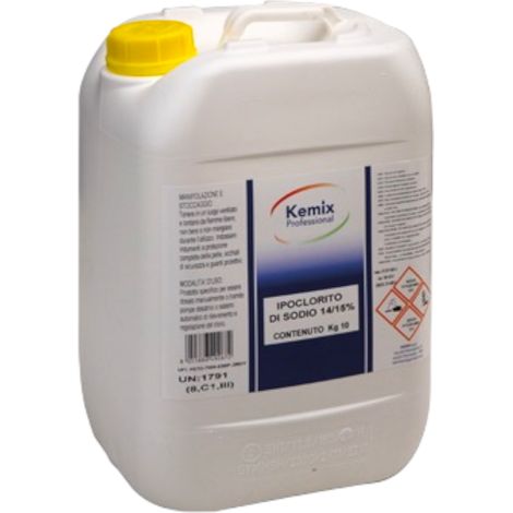 Natriumhypochlorit für den professionellen Gebrauch für Reinigungsstoffe und Metals Tanica 10 kg Kemix