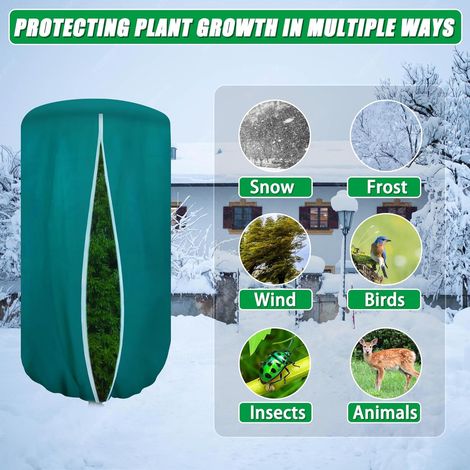 Housse de protection hivernale 120x180cm avec fermeture éclair et cordon, barrière contre gel insectes et oiseaux pour arbres fruitiers