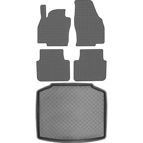 Juego de alfombrillas de goma para coche y alfombrilla para maletero Skoda Scala Hatchback a partir de 2019.
