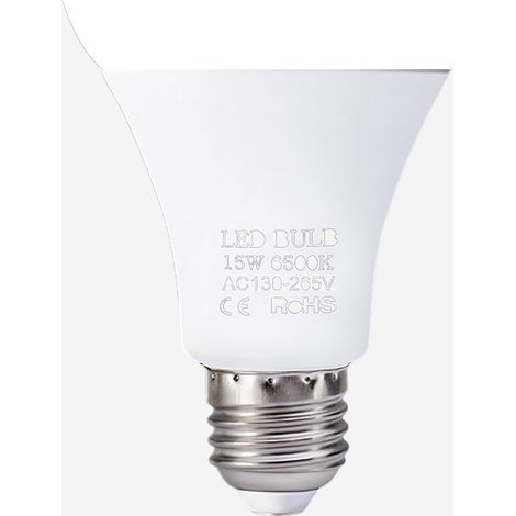 Bombillas LED de 15 W, base E27, de bajo consumo, luz blanca cálida 3000-3500 K, alto brillo, para dormitorio y sala de estar, 130-265 V (1/5)