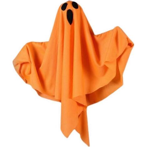 Fantôme d'Halloween Lumineux Orange Décorations de Fête Effrayantes (1/5)