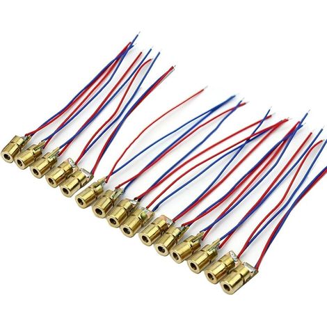 15 pcs 3V 650 nm 5 mW Red Dot Laser diode Tête Rouge diode Laser 6 mm Tête Laser diode Laser Rouge (1/5)