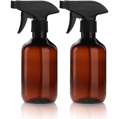 2 Pièces 300ml Flacons Pulvérisateurs à Main Eau Vaporisateur Spray Vide Réutilisable Plastique Bouteille pour Plante Nettoyage Jardinage Cheveux (Marron) (1/5)