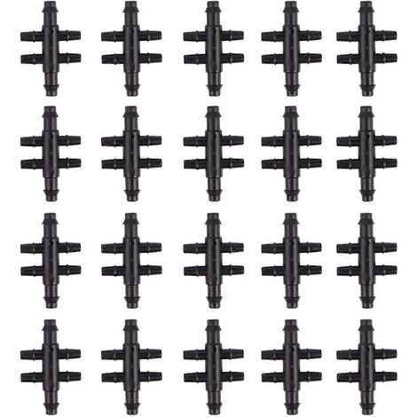 Raccord de tuyau de robinet à six voies pour irrigation goutte à goutte (lot de 3) (1/5)