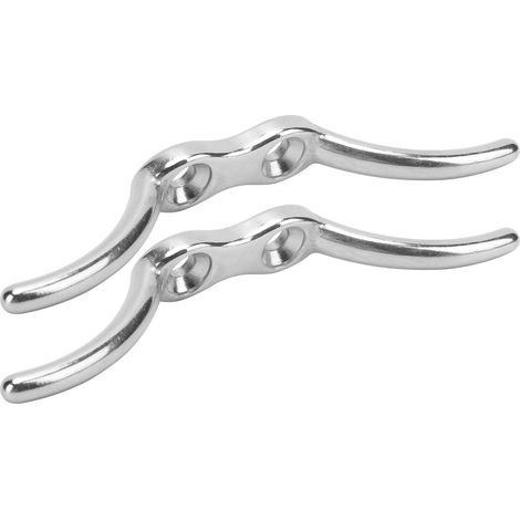 Set aus 2 Edelstahlklampen, 15 cm, für Fahnenmasten, Bootsleinenbefestigungshaken (1/5)