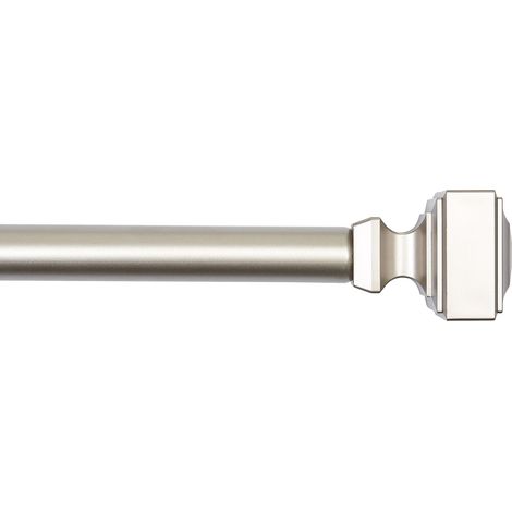 1 - Tringle à rideau - Embout carré - Extensible 183x366 cm - Support lourd - Finition nickel - Pour salon et chambre (1/5)
