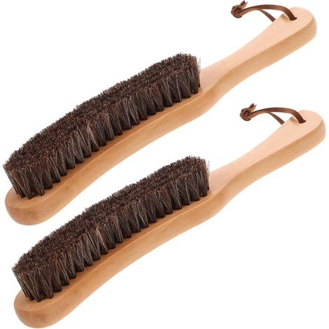 Lot de 2 Brosses à Poussière en Bois pour Vêtements et Chapeaux Brosse Douce en Poils de Sanglier pour Pulls Laine et Nettoyage Délicat Portable pour Entretien Vestimentaire (1/5)