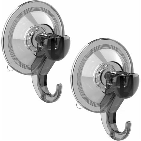 Lot de 2 Crochets à Ventouse Transparent Puissante Support 3KG, Murale Plastique pour Salle de Bain Bureau, Porte Serviette Couronne Peignoir Manteau Torchon