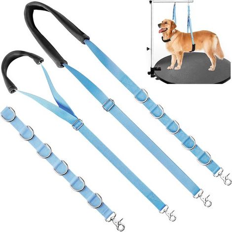 Blue Dog Grooming Bauchgurt & Tischarmverlängerungsset mit Clips, Ringen & Badestange, Anti-Sitz-Gurt für kleine/mittelgroße Hunde (1/5)