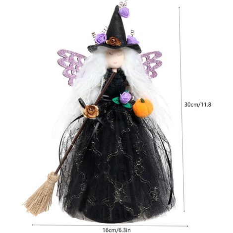 Witch Doll - Tree Topper - Conical Base - Indoor Halloween Decoration - 1 Piece (1/4)