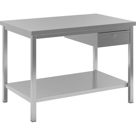eurokraft basic, Poste de travail en inox, 1 tiroir, 1