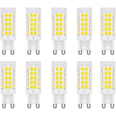 G9 3W ampoules LED blanc froid 6500k, non dimmables, équivalent ampoules halogènes 33W, ampoules G9 LED maïs pour l'éclairage domestique, sans scintillement, AC 220-240V, paquet de 10 [Classe énergéti (1/5)