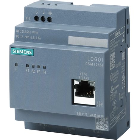 Siemens SCALANCE LOGO CSM 12/24, Switch no administrado, 4x RJ45, 1x Frontport, 6GK71771MA200AA0