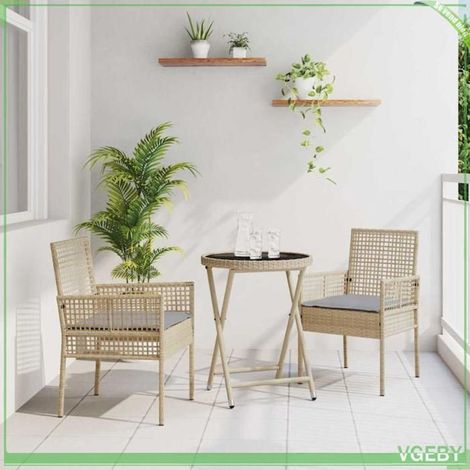 Ensemble bistro de jardin - 3334965 - Beige - Poly rotin - Résistant aux intempéries (1/5)