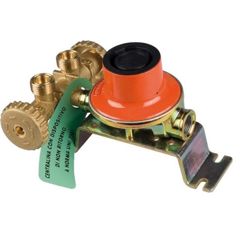 Mini Centralina con Attacco 2 Bombole GAS GPL Regolatore Bassa Pressione 4 KG