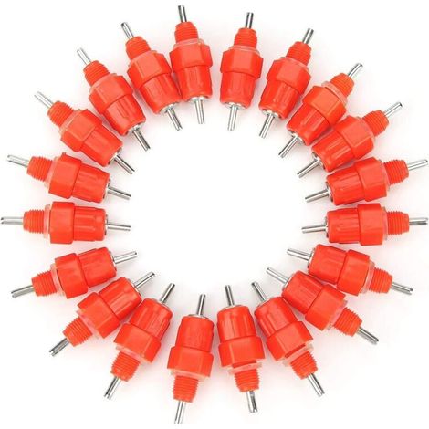 Lot de 20 Eau Tétine Poulet Mamelons d'eau Buveurs Automatiques Vis Volaille Poule Canard Bétail Abreuvoir,A (1/5)