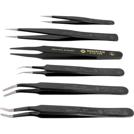 Bernstein Tools for Electronics 5-060-AES ESD, Universal Pinzetten-Set 6teilig (1/2)