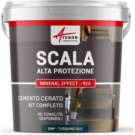 Cemento Cerato Scale - Kit Completo - 10 m² (in 2 strati) Blu Turchino - ARCANE INDUSTRIES