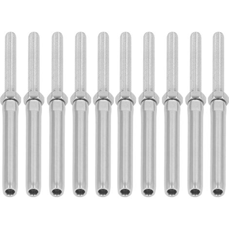 Kit de 10 Vis à Bois à Fileter avec Embout Inoxydable pour Garde-corps en Câble, Lot de Fixations M5 pour Câble de 3mm/0,12in (1/5)