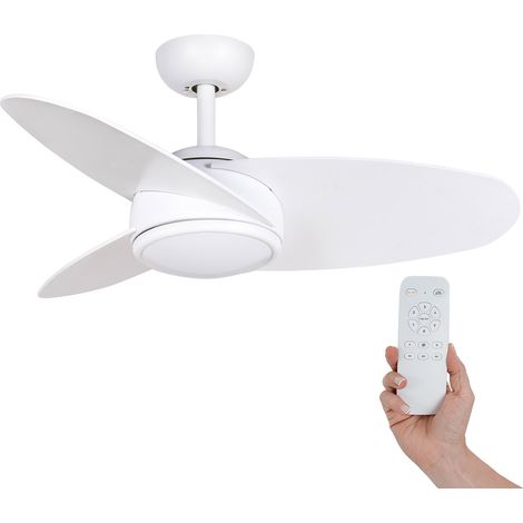 Ventilatore da Soffitto Kekai Mistral DC 92x34 cm 55W Argento con Pale in Legno, Luce Regolabile, Timer e Telecomando
