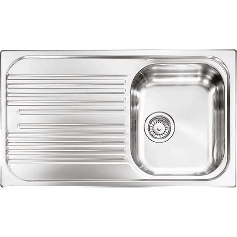 Lavello Plados in acciaio 1 vasca più scolapiatti 860x500 scolapiatti a sinistra