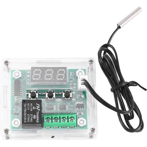 Thermostat W1209 12 V CC avec affichage LED numérique et étui de rangement (1/5)