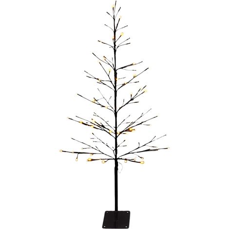 Lichterbaum 120 cm für Außen und Innen Strom betrieben - 120 LED - Deko Baum warm weiß beleuchtet - LED Baum Weihnachten Winter