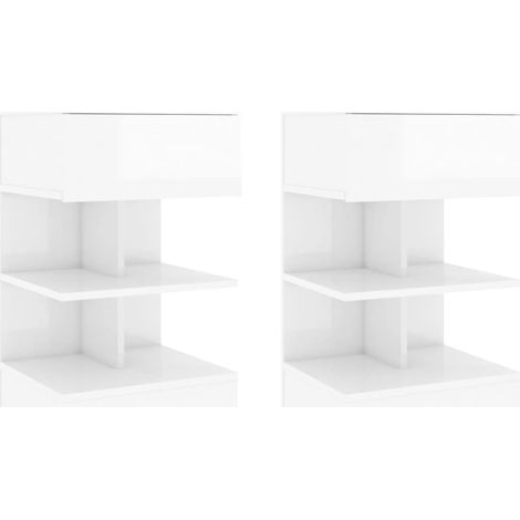 Maison Exclusive - Comodini 2 pz Bianco Lucido 40x35x65 cm