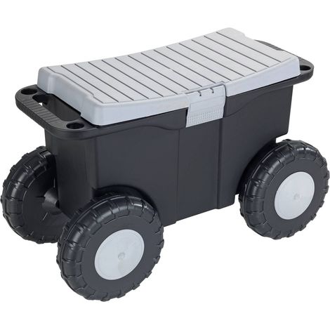 Gartenwagen XXL, mit Sitz und Stauraum, 15 l, Maximex