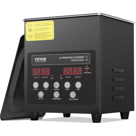 VEVOR Pulitore a Ultrasuoni 2 L Macchina per Pulizia a Ultrasuoni Digitale da 60 W 40 kHz con Modalita Delicata e Degasaggio Migliorato, con Riscaldatore per Gioielli, Occhiali, Utensili, Contenitori