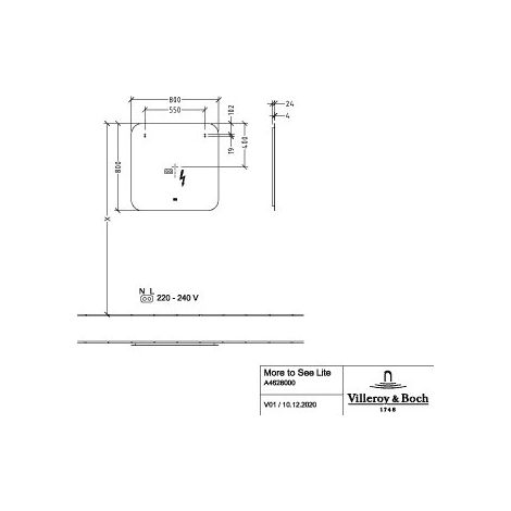 Villeroy & Boch A4798000 Miroir More to See Lite A47980