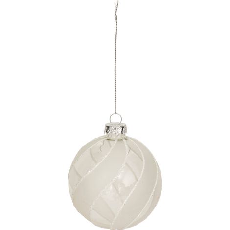 Boule verre torsade D.8cm blanc - Atmosphera créateur d'intérieur (1/2)